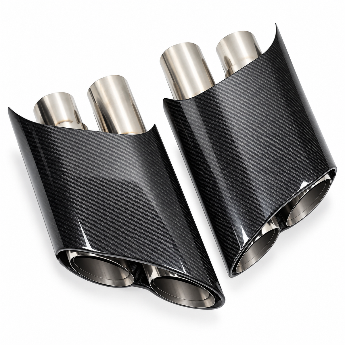 B Style Carbon Fiber Exhaust Tips for Mercedes Benz G-Class W463 W464 G63 G500
