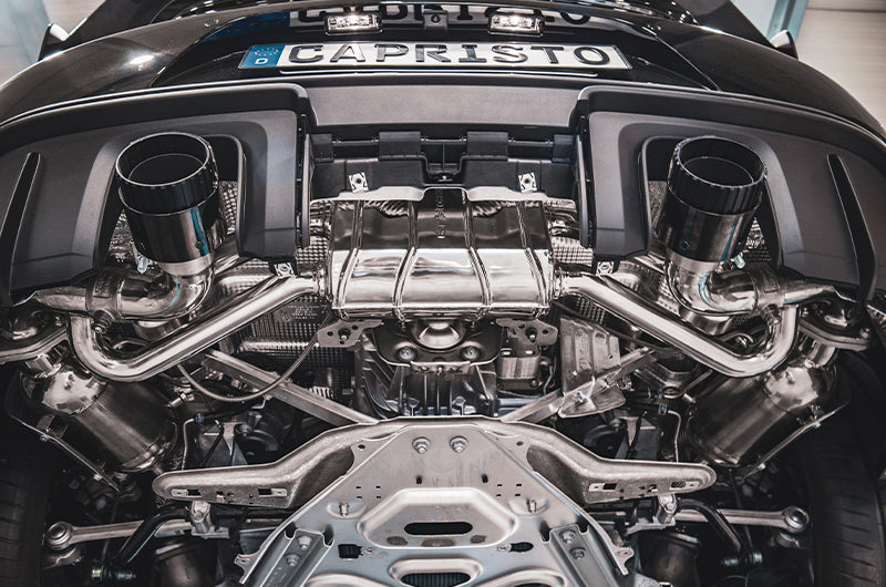 Porsche 718 GT4RS - SET: Valved Muffler, 100 Cell OPF Replacement, Performance Headers + Wicrom Tips