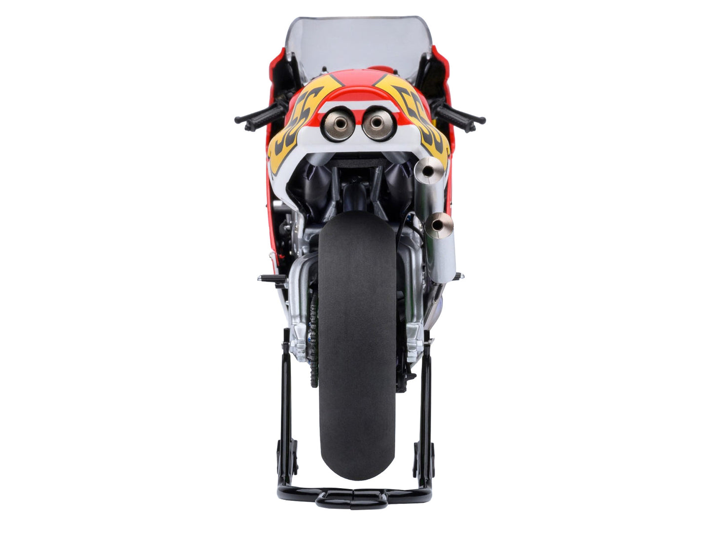 Honda NSR500 WGP500 Motorcycle #56 Red and White with Helmet "Baribari Legend" (1986) OVA 1/12 Model by Autoart