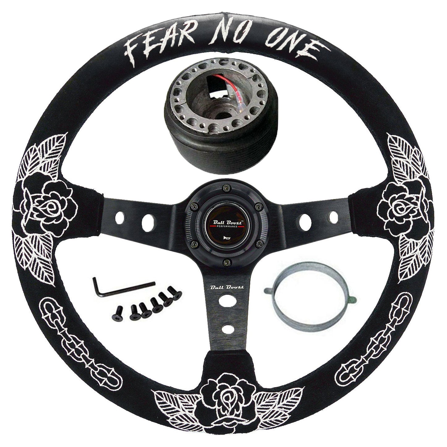 BW Rose 350MM Steering Wheel + Hub Adapter Kit For Subaru Impreza WRX