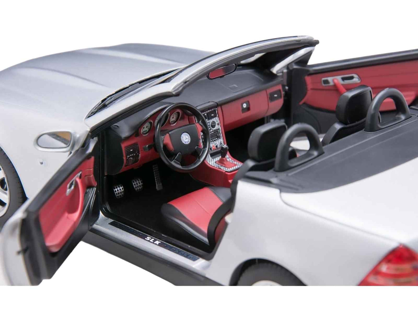 1996 Mercedes-Benz SLK Convertible Brilliant Silver Metallic 1/18 Diecast Model Car by Norev