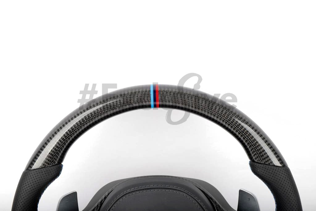 BMW M5 F90 & 91 /  M8 G15, G16, & G17 / X3 G01 / X4 G02 / X6 F86 / 5 Series G30 / 7 Series G11 / G12  Custom Steering Wheel by Exclusive Steering