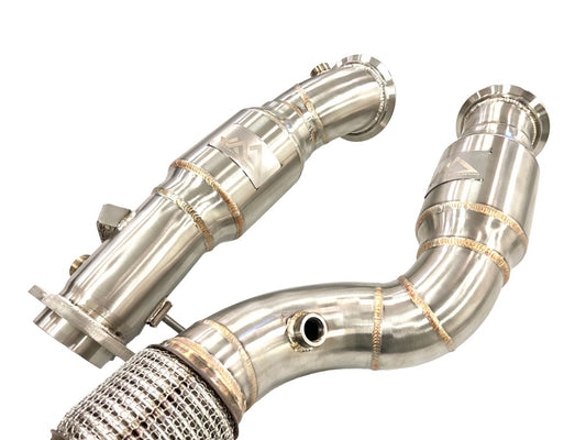 BMW S58 M2 M3 M4 Resonated Downpipes W/ Flex Section