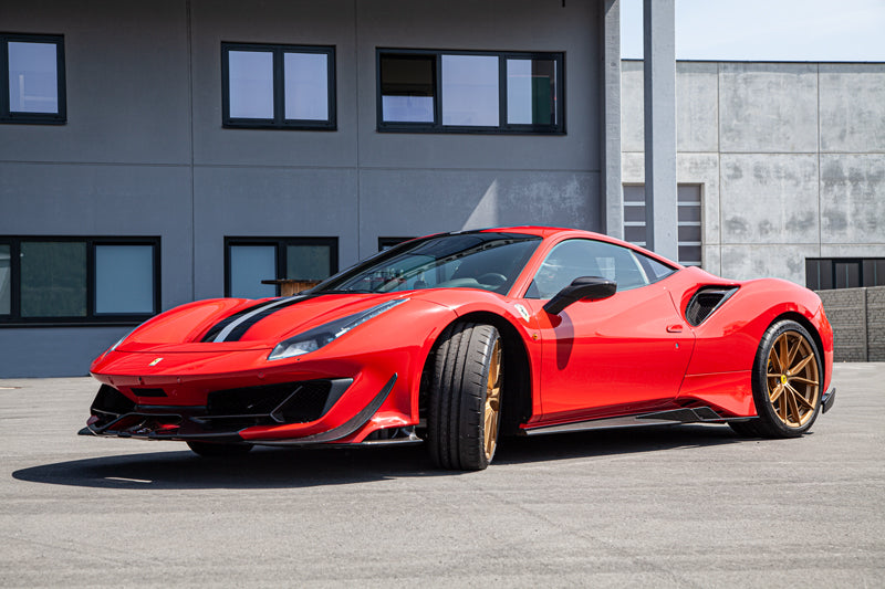 Ferrari 488/F8 - Carbon Fiber Side Skirts (With Wings)