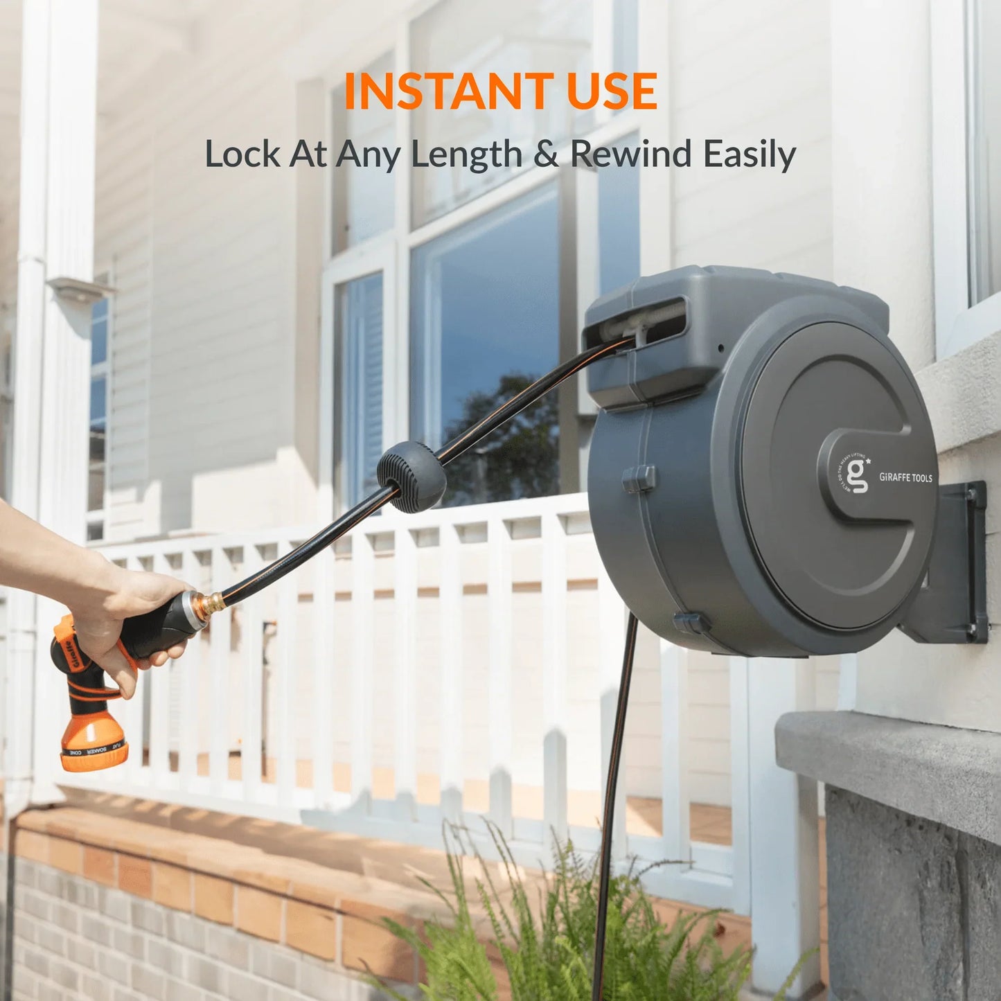 Retractable Garden Hose Reel 62ft-155ft
