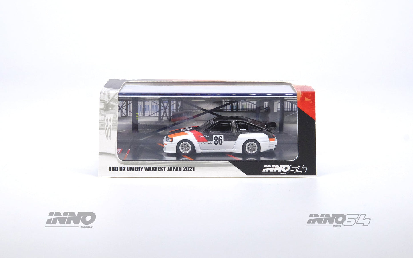 Inno64 Toyota AE86 Levin "INAZUMA WORX" Pandem Rocket Bunny Widebody Kit 1:64
