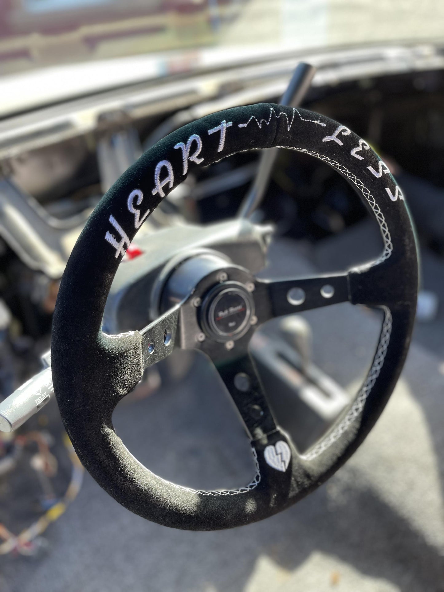 Suede Deep Dish Steering Wheel + Short Hub Adapter Kit For Cadillac Corvette Suburban Neon