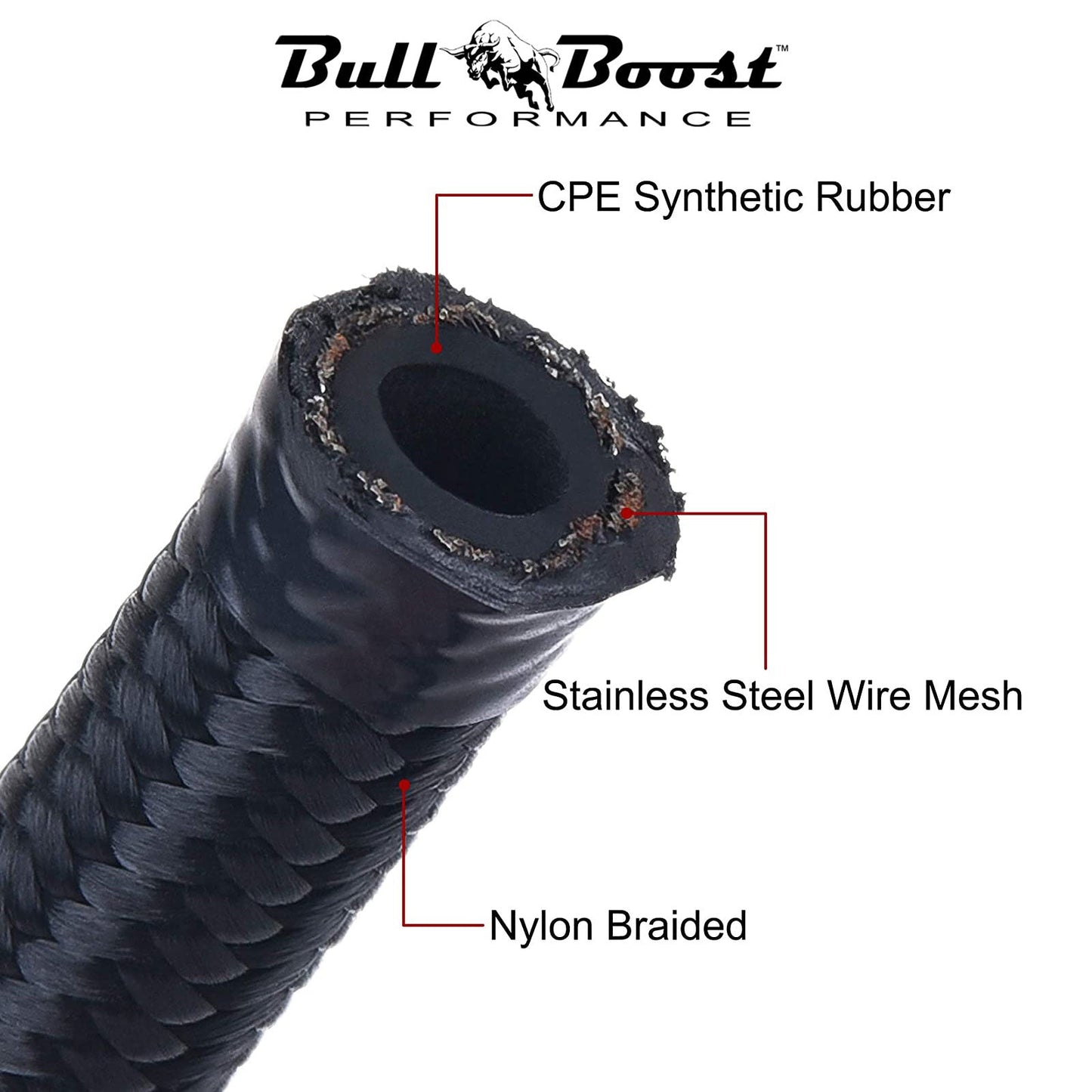 -8 AN Braided Fuel Line Oil-Gas-Fuel Hose Line Aluminum Hose End Fitting