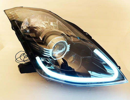 2003-2009 Nissan 350Z Z33 Fairlady Smoke LED "HID Type" DEPO Headlights