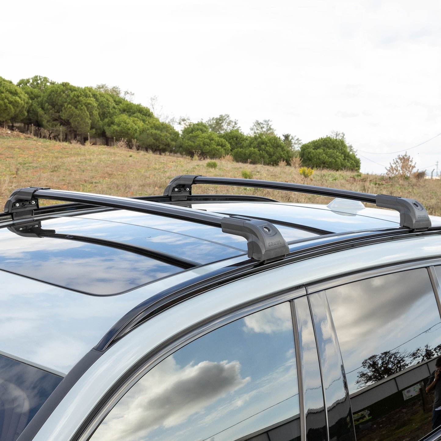 Strong Roof Rack Cross Bars for Audi Q8 2018 - Up Black