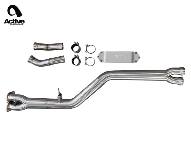 F87 BMW S55 M2 Competition Mid Pipe includes Active F-brace