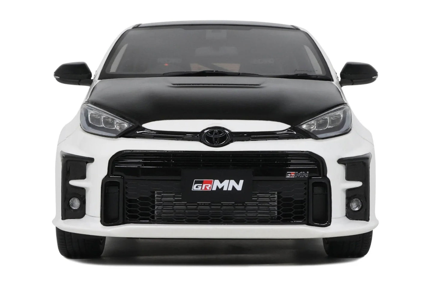 2022 Toyota GRMN Yaris RHD (Right Hand Drive) Platinum White Pearl with Black Hood and Top Limited Edition to 999 pieces Worldwide 1/18 Model Car by Otto Mobile
