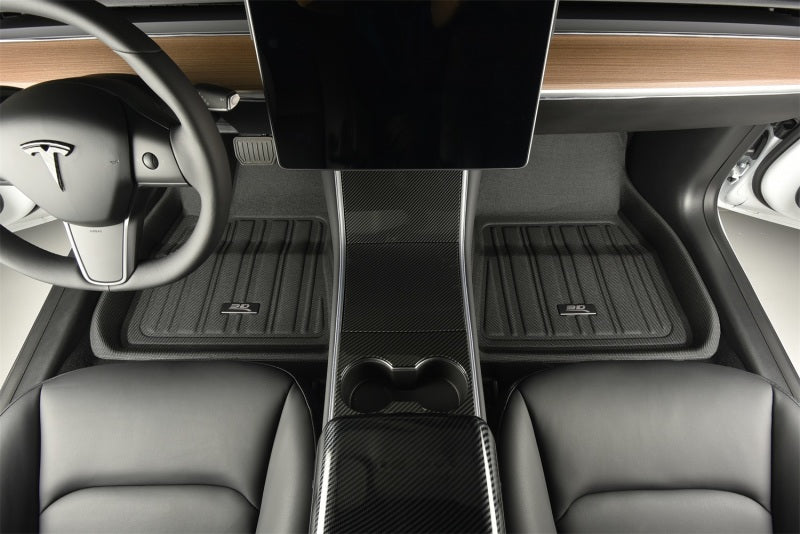 3D MAXpider 17-21 Tesla Model X Folding 7-Seat Elitect 1st 2nd 3rd Row - Floor Mat Set (Black) E1TL00501809