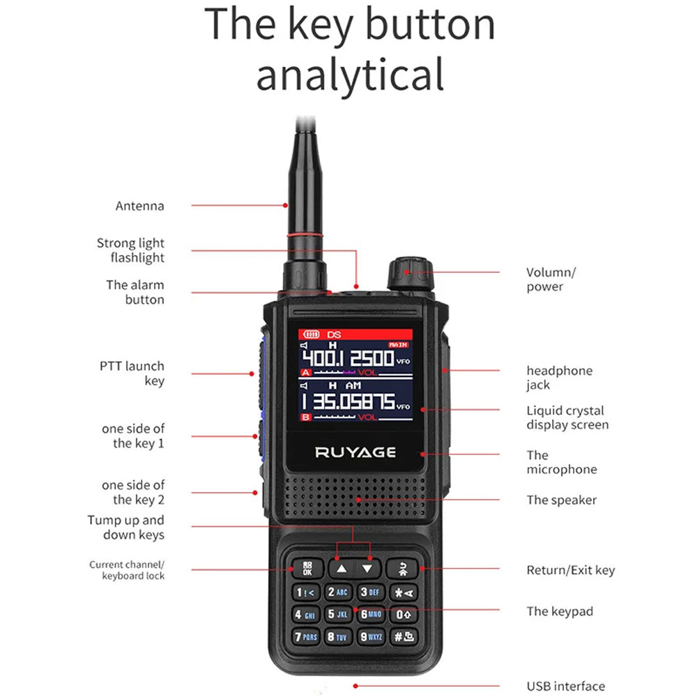 Ruyage Radio Analog Signal 5W Walkie-Talkie(UV1D)