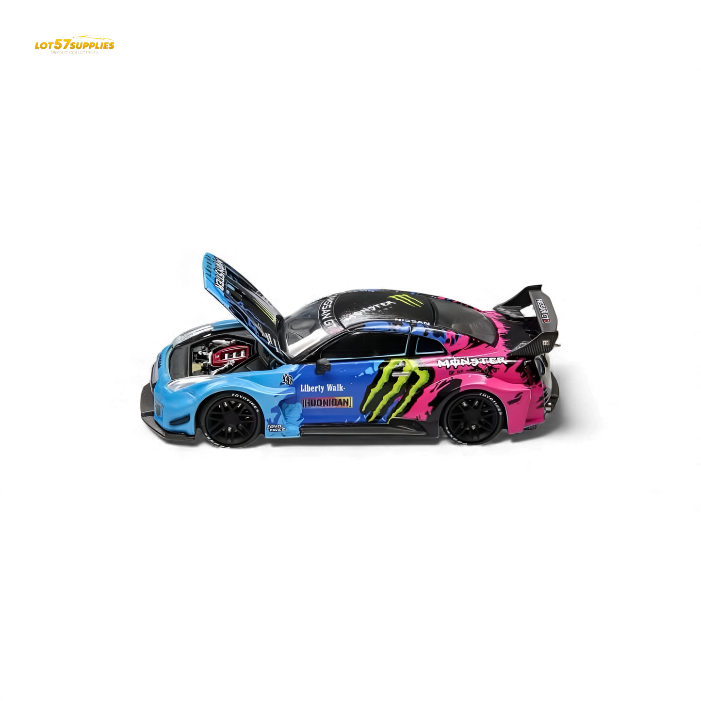 (Pre-Order) Demon King Auto GT-R R35 LBWK Wide-Body - Monster Livery 1:64