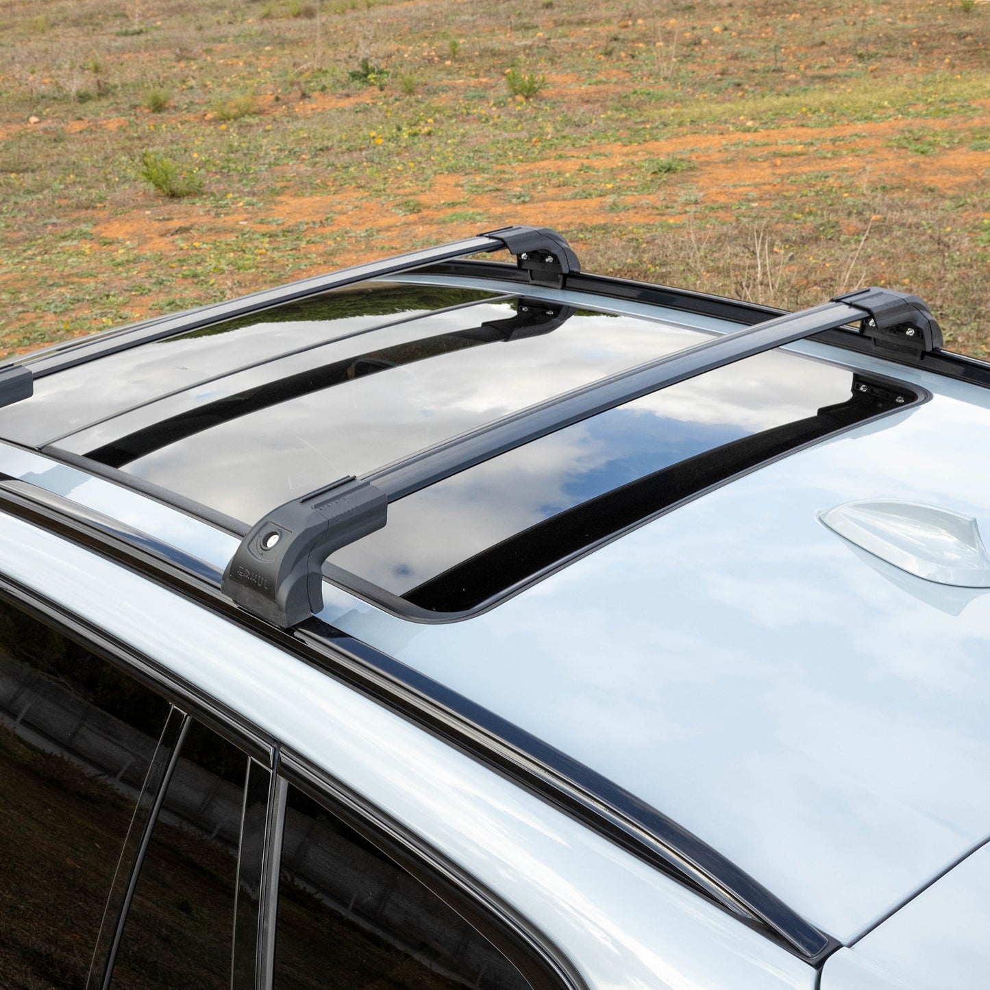 Strong Roof Rack Cross Bars for Audi Q3 2012 - 2019 Black