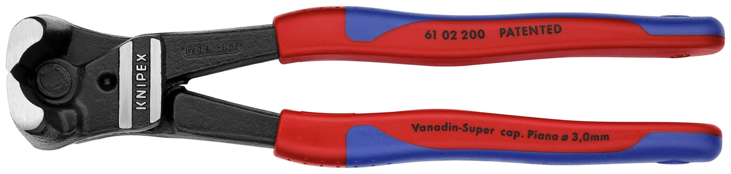 Knipex High Leverage Bolt End Cutting Nippers 8" 61 02 200