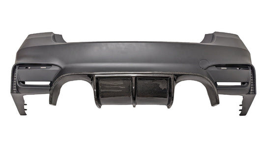 BMW F30 M3 Style Rear Bumper V-Style Carbon Fiber Diffuser
