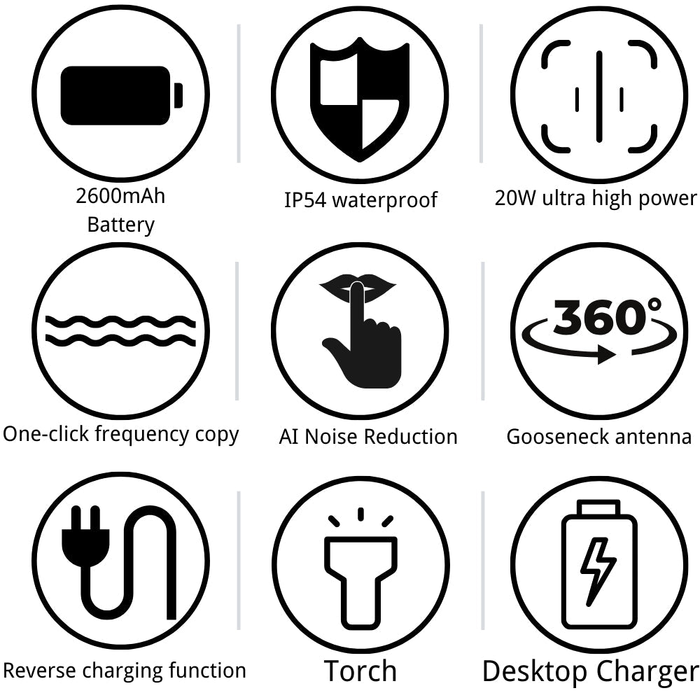 Ruyage Radio Analog Signal 20W Walkie-Talkie(RT20)