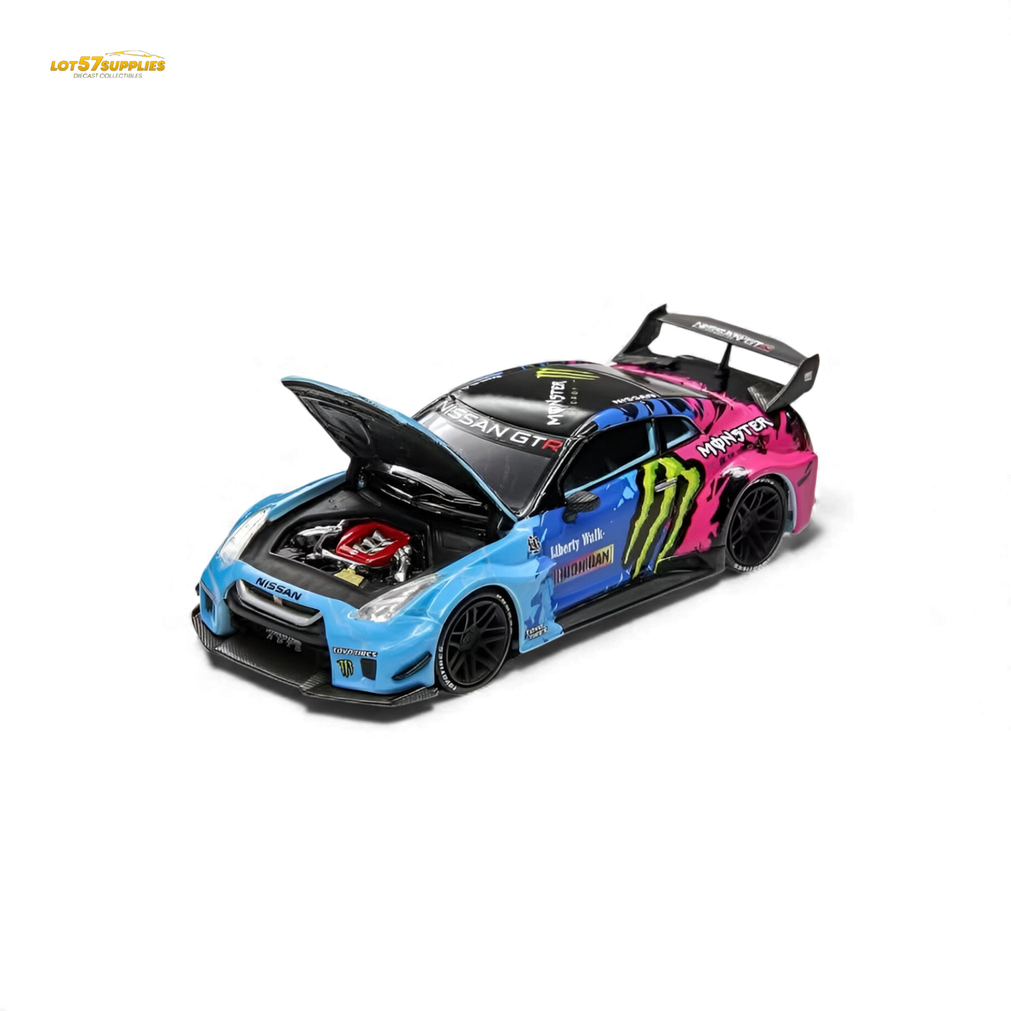 (Pre-Order) Demon King Auto GT-R R35 LBWK Wide-Body - Monster Livery 1:64