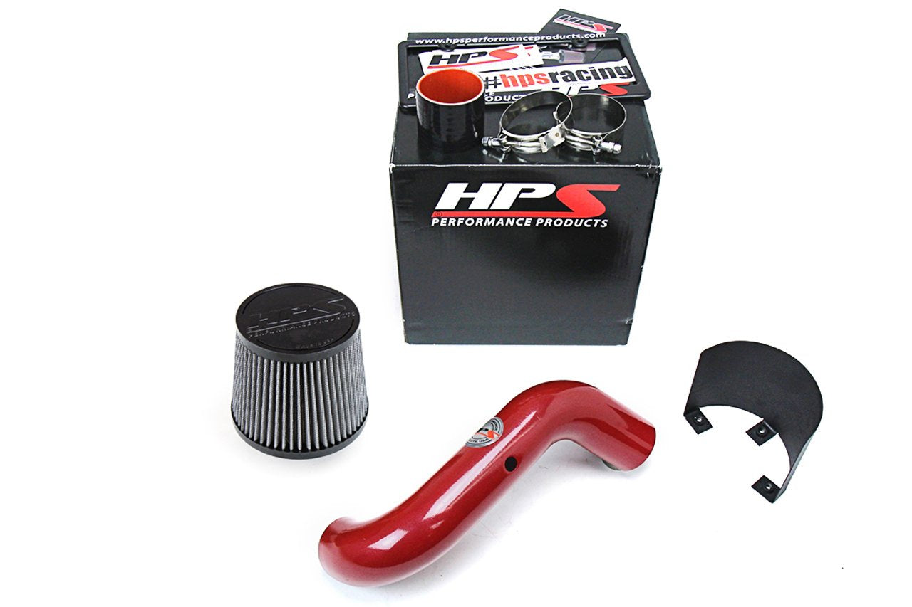 HPS Shortram Air Intake Kit 2002-2006 Acura RSX Type-S 2.0L, Includes Heat Shield, Red