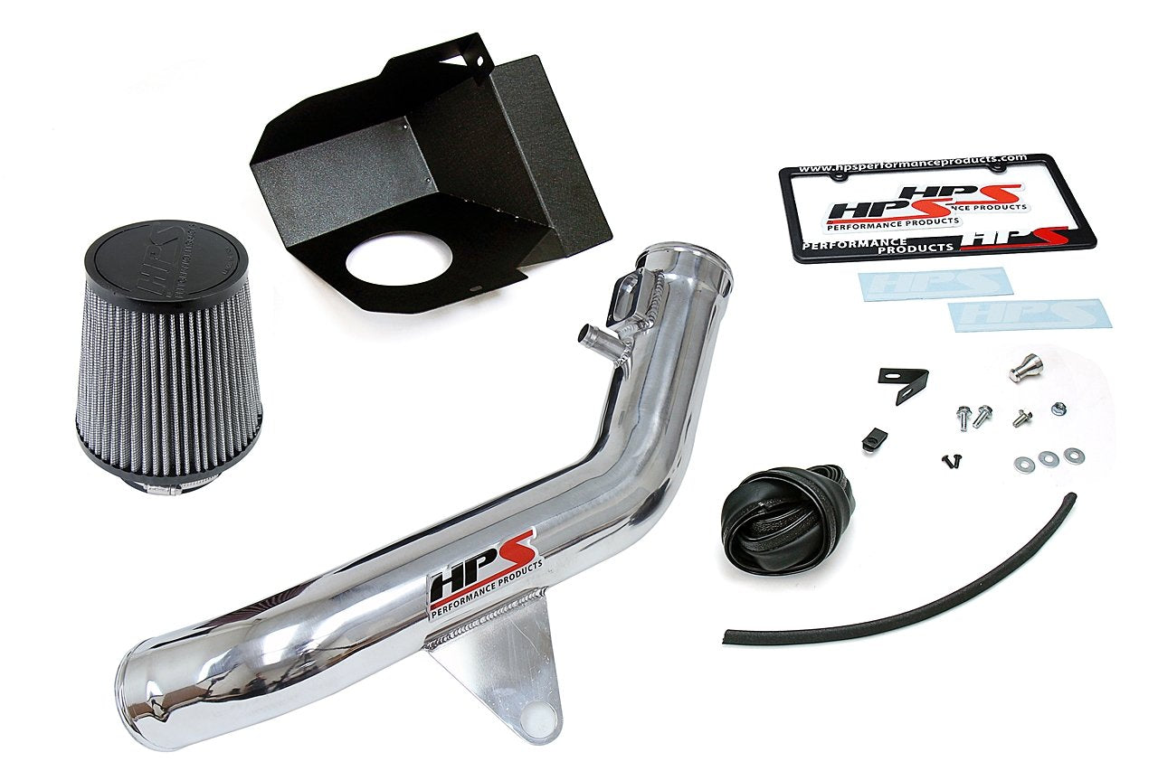 HPS Shortram Air Intake Kit 2014-2016 BMW M235i F22 3.0L Turbo N55, Includes Heat Shield, Polish