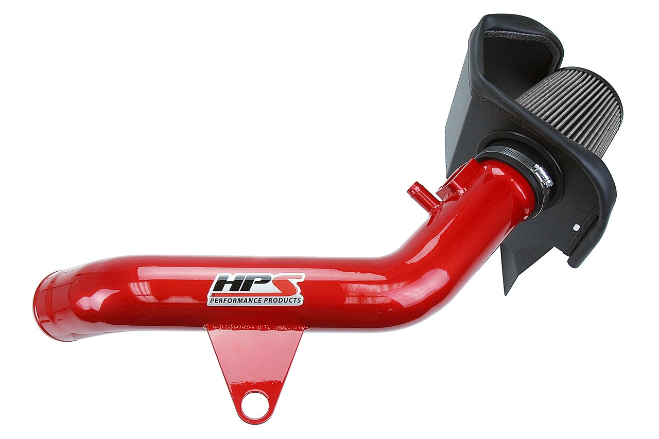 HPS Shortram Air Intake Kit 2012-2016 BMW M135i M135ix F20 F21 3.0L Turbo N55, Includes Heat Shield, Red