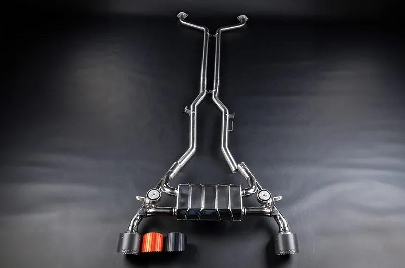 Nissan Z (RZ34) - Valved Exhaust w Center Silencer Spare + Capristo Tips (CES3)