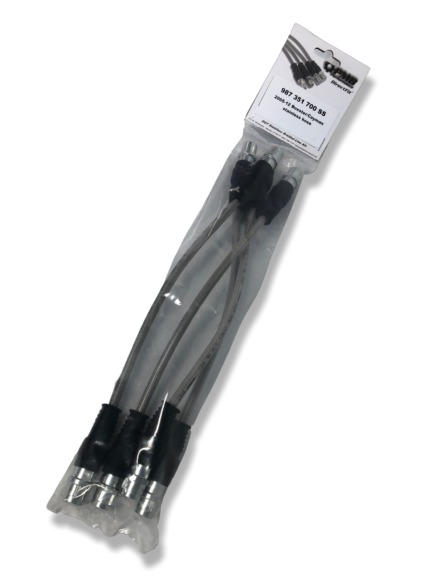 PMB Performance DirectFit Stainless-Steel Brake Lines - Set of 4 - 2005-12 Porsche Boxster/Cayman