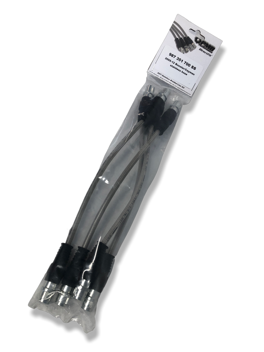 PMB Performance DirectFit Stainless-Steel Brake Lines - Set of 4 - 2005-12 Porsche Boxster/Cayman