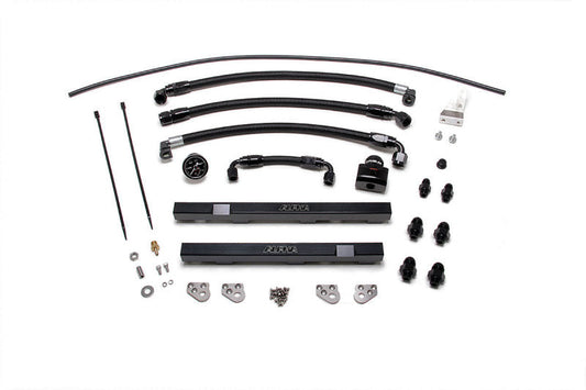 AMS Performance 2009+ Nissan GT-R R35 Alpha Fuel Rail Kit & Lines w/o Regulator - Black ALP.07.07.0002-4