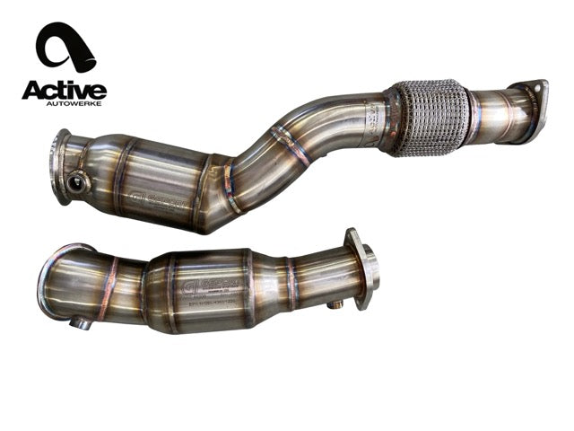 BMW S58 G80 M3 G82 M4 G87 M2 Downpipes w GESI CAT - G8X S58 Catted Downpipes
