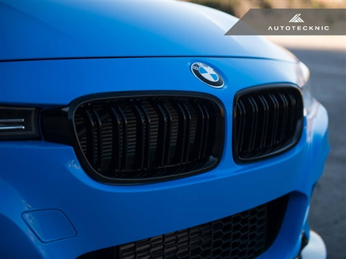 AutoTecknic Dual-Slats Stealth Black Front Grille Set - F30 3-Series