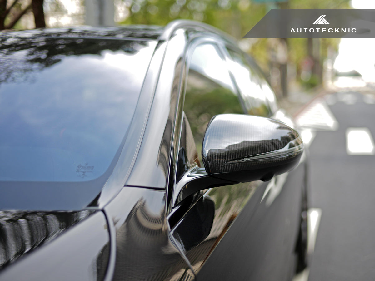 AutoTecknic Replacement Version II Dry Carbon Mirror Covers - Mercedes-Benz W205 C-Class