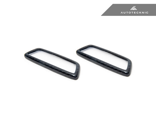 AutoTecknic Dry Carbon Front Seat Illuminated Emblem Surround Set - BMW M