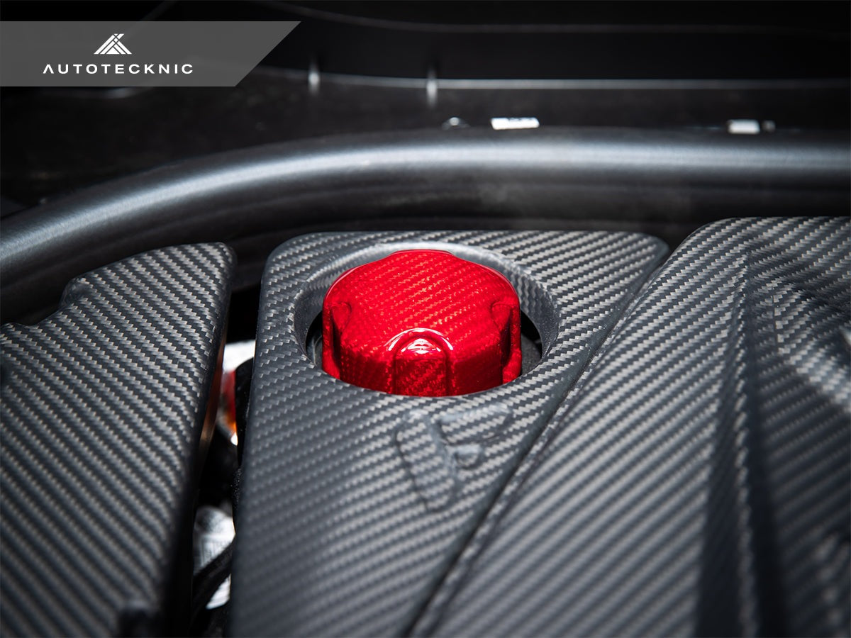 AutoTecknic Dry Carbon Charge Cooler Tank Cap Cover - F87 M2 Competition / M2 CS