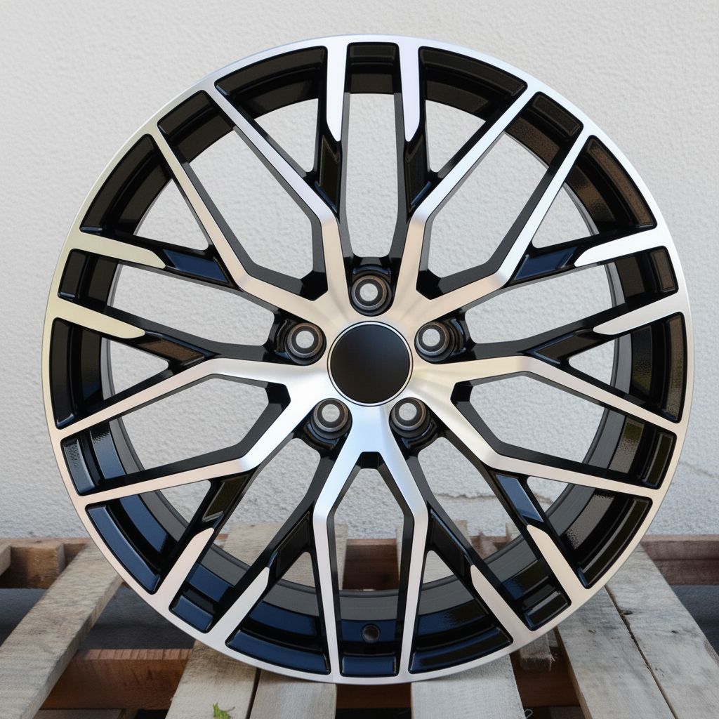 AU1 20X9 5X112 +32 66.6 Black Machined Face