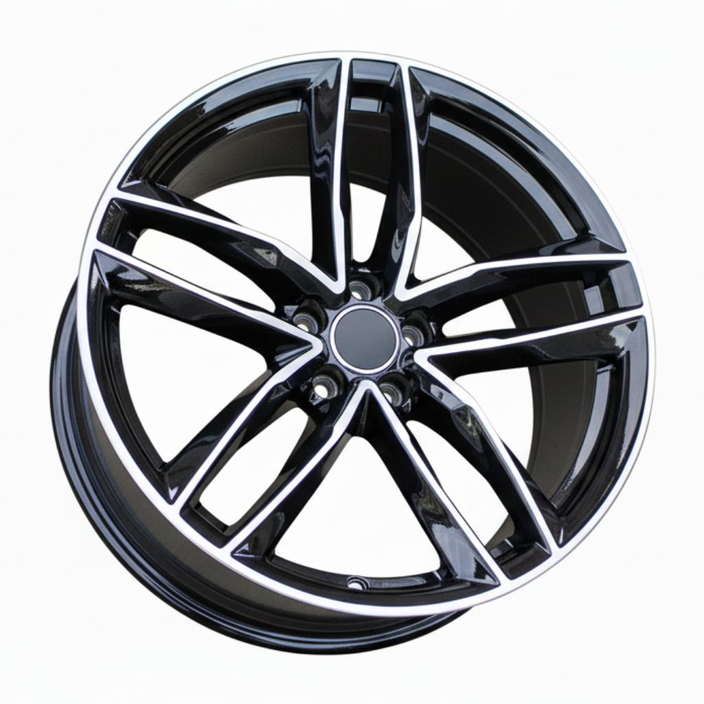 AU3 20X9 5X112 +32 66.6 Black Machined Face