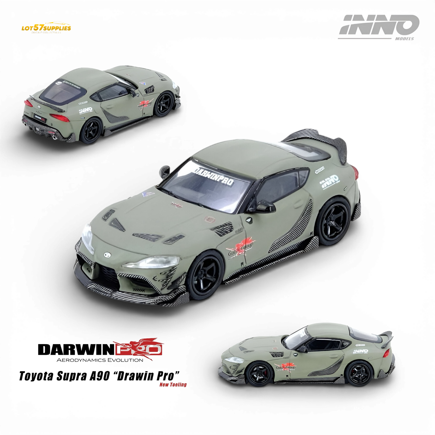 (Pre-Order) INNO64 Toyota Supra A90 Darwin Pro - Matt Green 1:64