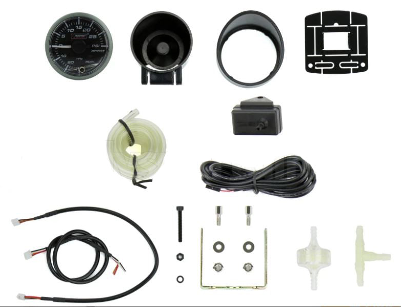 2-1/16" Premium White Pointer Clear Lens Boost gauge Amber/White