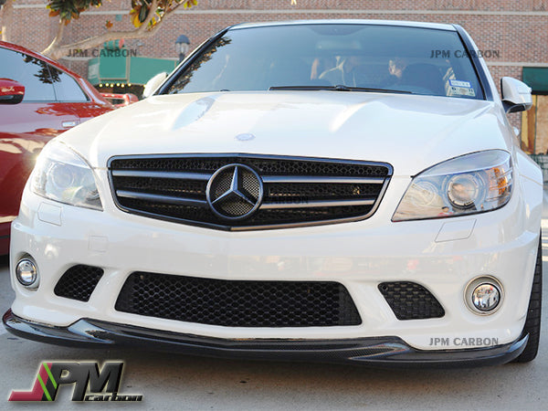 GH Style Carbon Fiber Front Bumper Add-on Lip Fits For 2008-2011 Mercedes-Benz W204 Pre-Facelift C63 Sedan