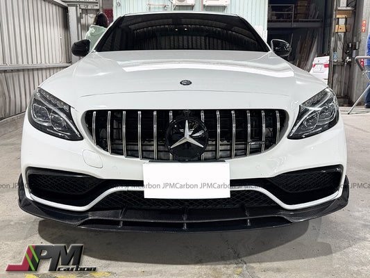 [JPMCarbon] B Style Carbon Fiber Front Bumper Add-on Lip Fits For 2015-2021 Mercedes-Benz W205 C63 Only