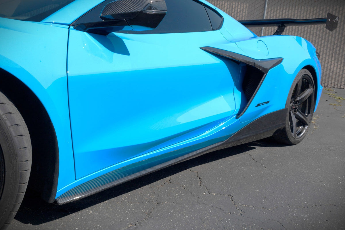 Carbon Fiber Side Rocker Extensions/ Side Skirts - Chevrolet Corvette C8 Z06/ E Ray/ ZR1/ Grand Sport