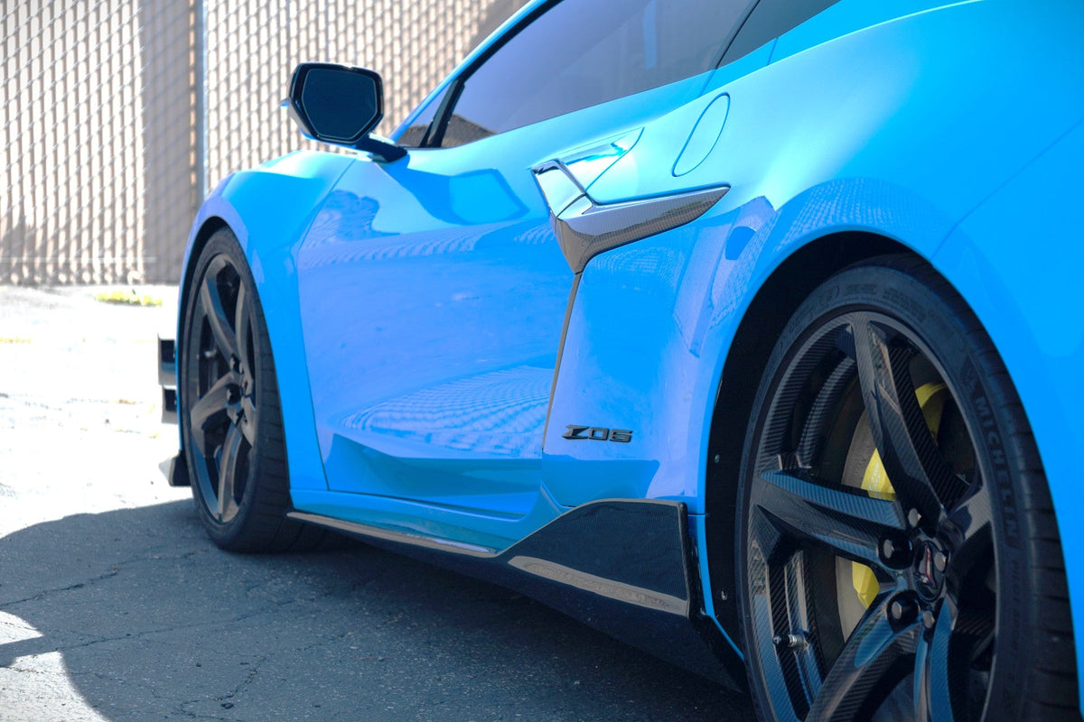 Carbon Fiber Side Rocker Extensions/ Side Skirts - Chevrolet Corvette C8 Z06/ E Ray/ ZR1/ Grand Sport