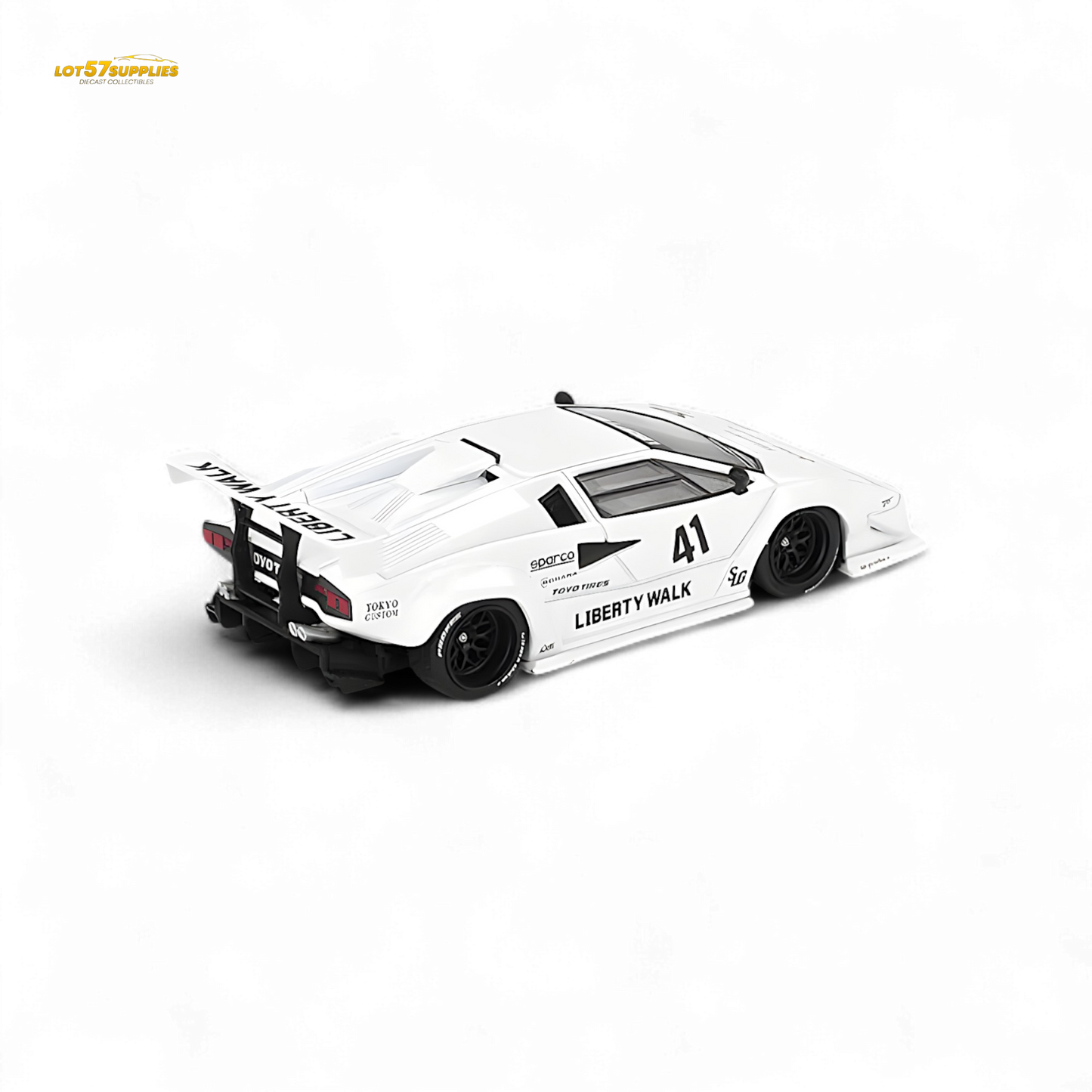 Mini-GT Lamborghini Countach LB-WORKS White 2024 Tokyo Auto Salon 1:64 MGT00966