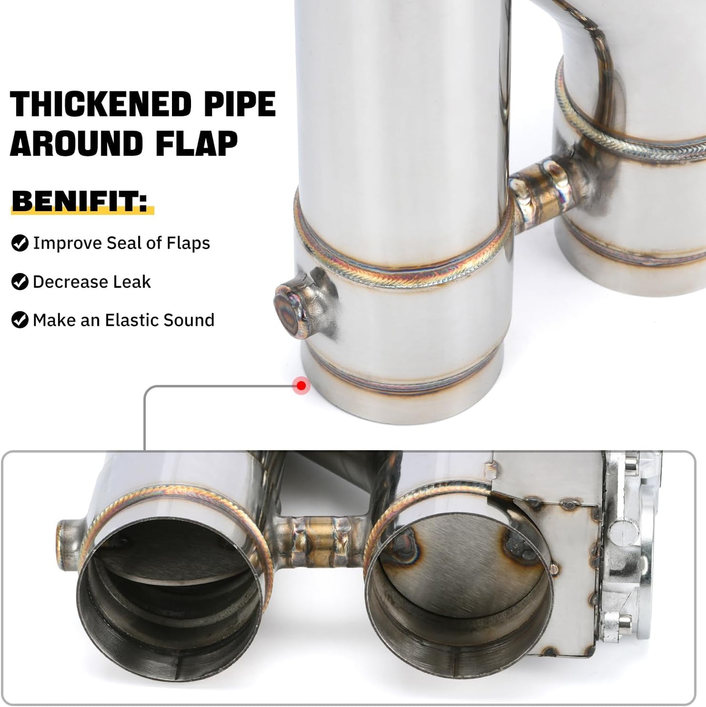 Universal 3 Inch Dual Stainless Steel Exhaust Valve Pipe Kit 2PC