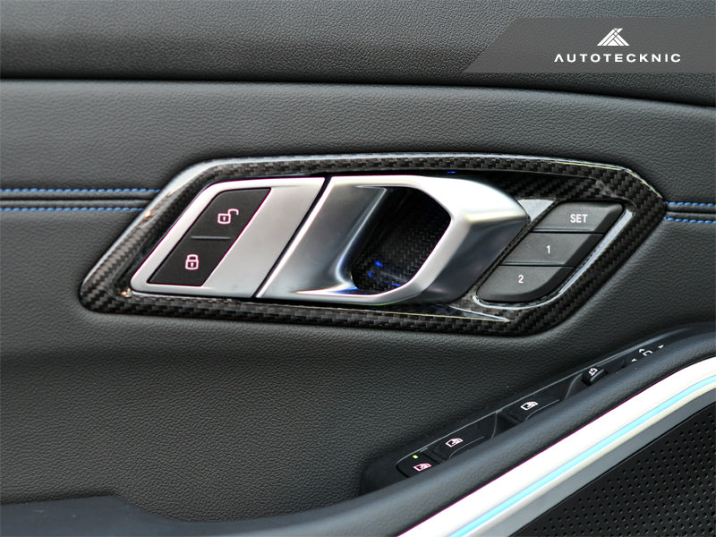 AutoTecknic Dry Carbon Interior Door Handle Trim Set - G20 3-Series