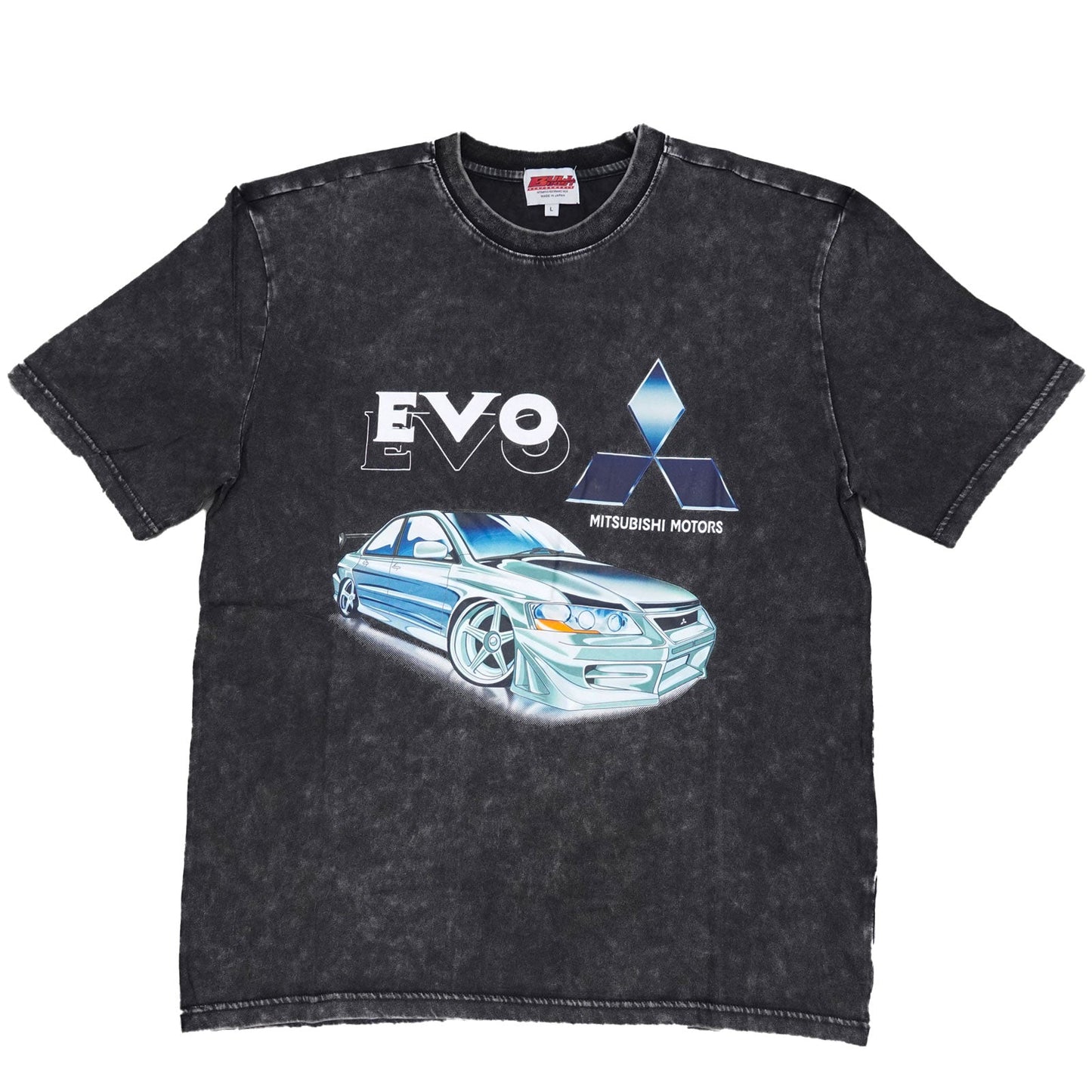 Vintage Acid Wash 250GSM Mad Engine Mitsubishi Evo Heavy Cotton Pre Shrunk T Shirt