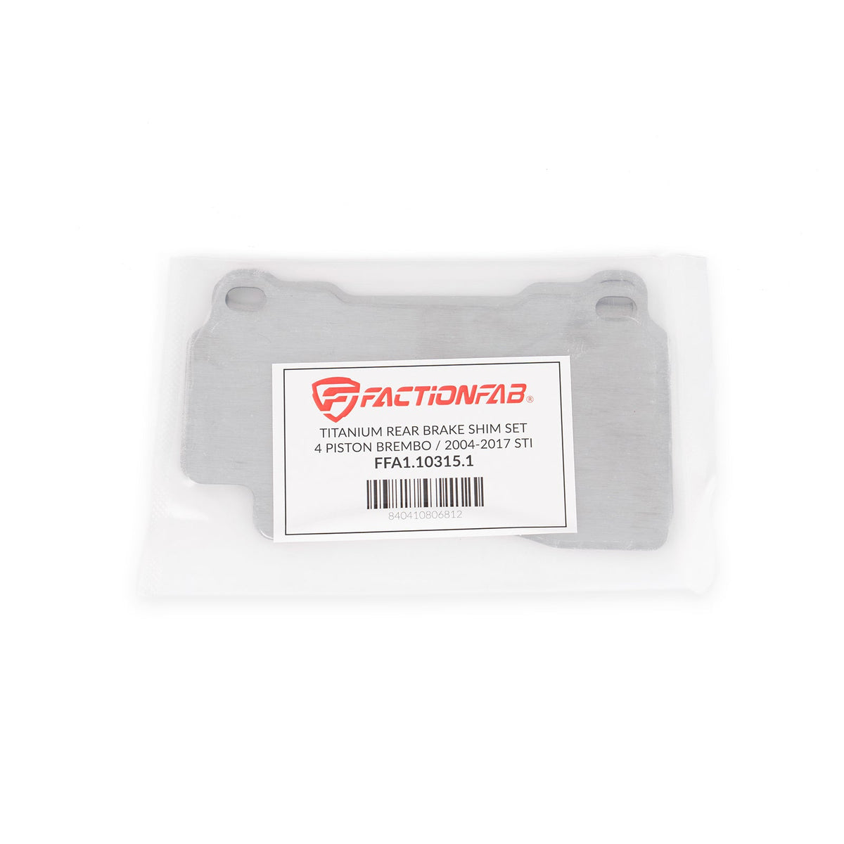 FactionFab Titanium Front Brake Shim Set 4 Piston Brembo / 2004-2017 STI