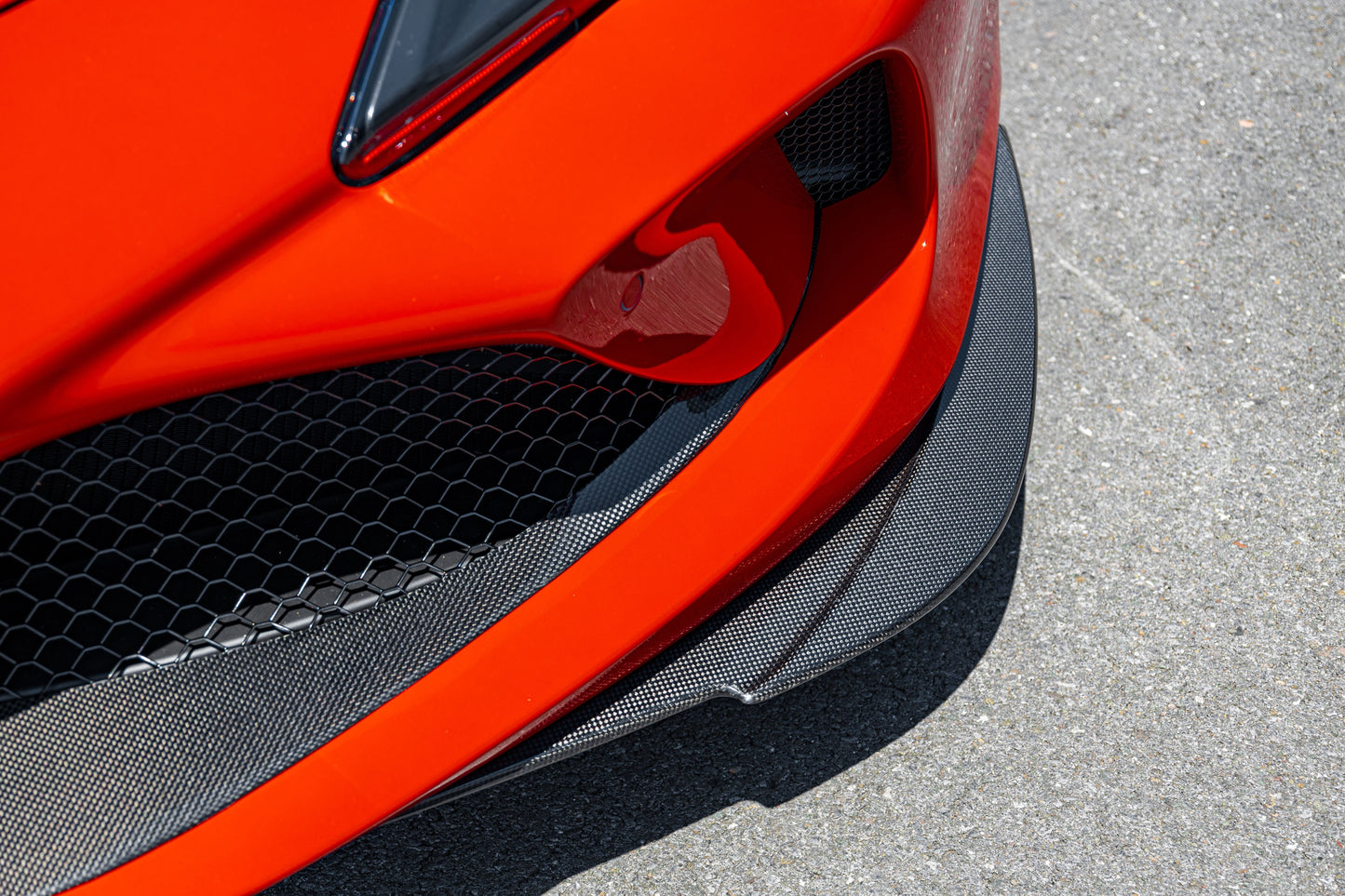 Ferrari F8 - Carbon Fiber Front Spoiler + Side Air Guides (Set)